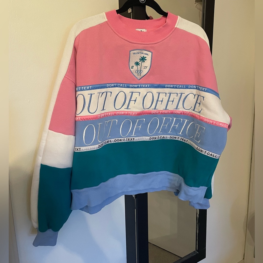Yellow the Label Out of Office don’t call don’t text Crewneck sweatshirt